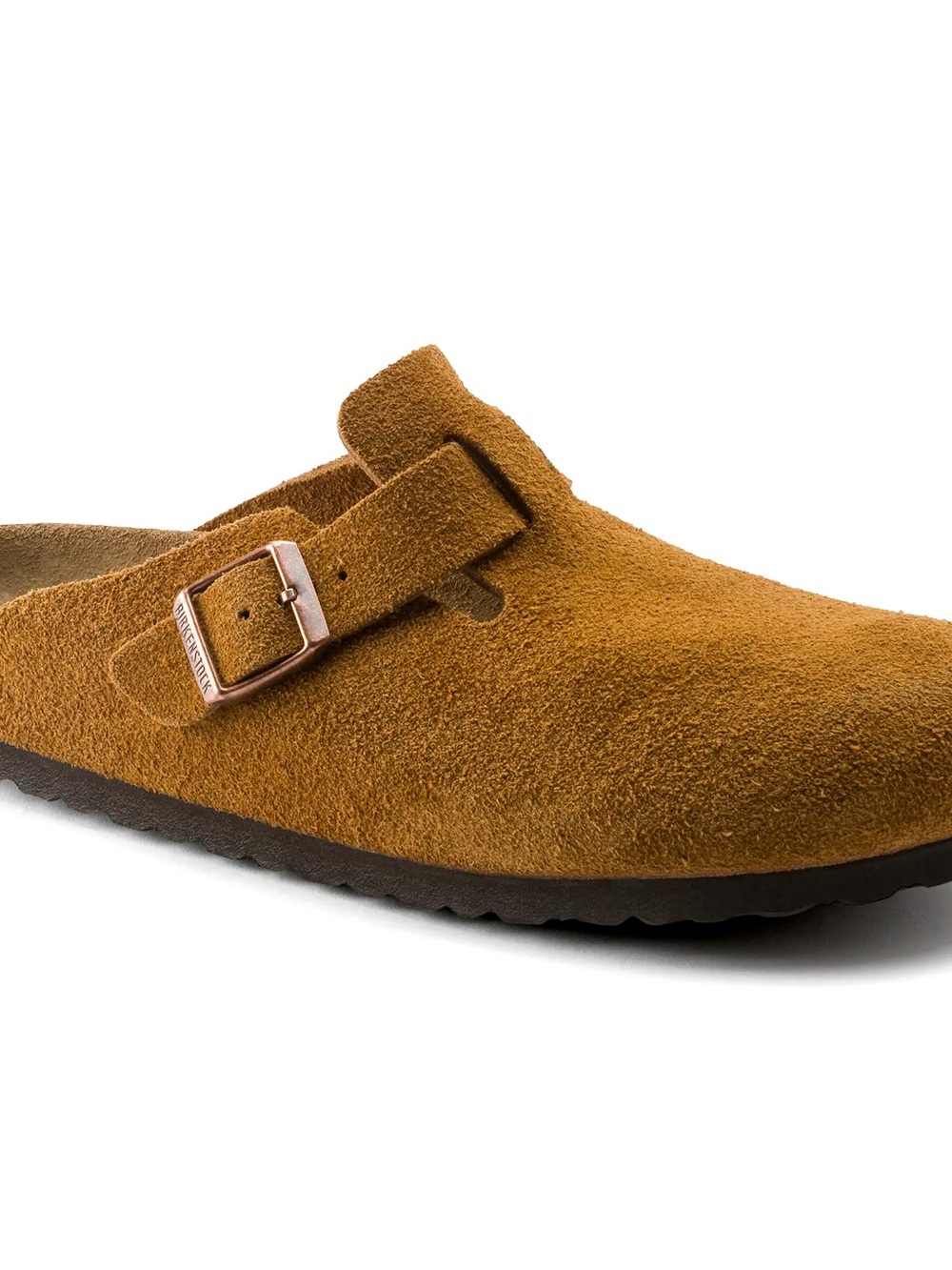 Birkenstock Boston Suede Clog in Cognac Brown